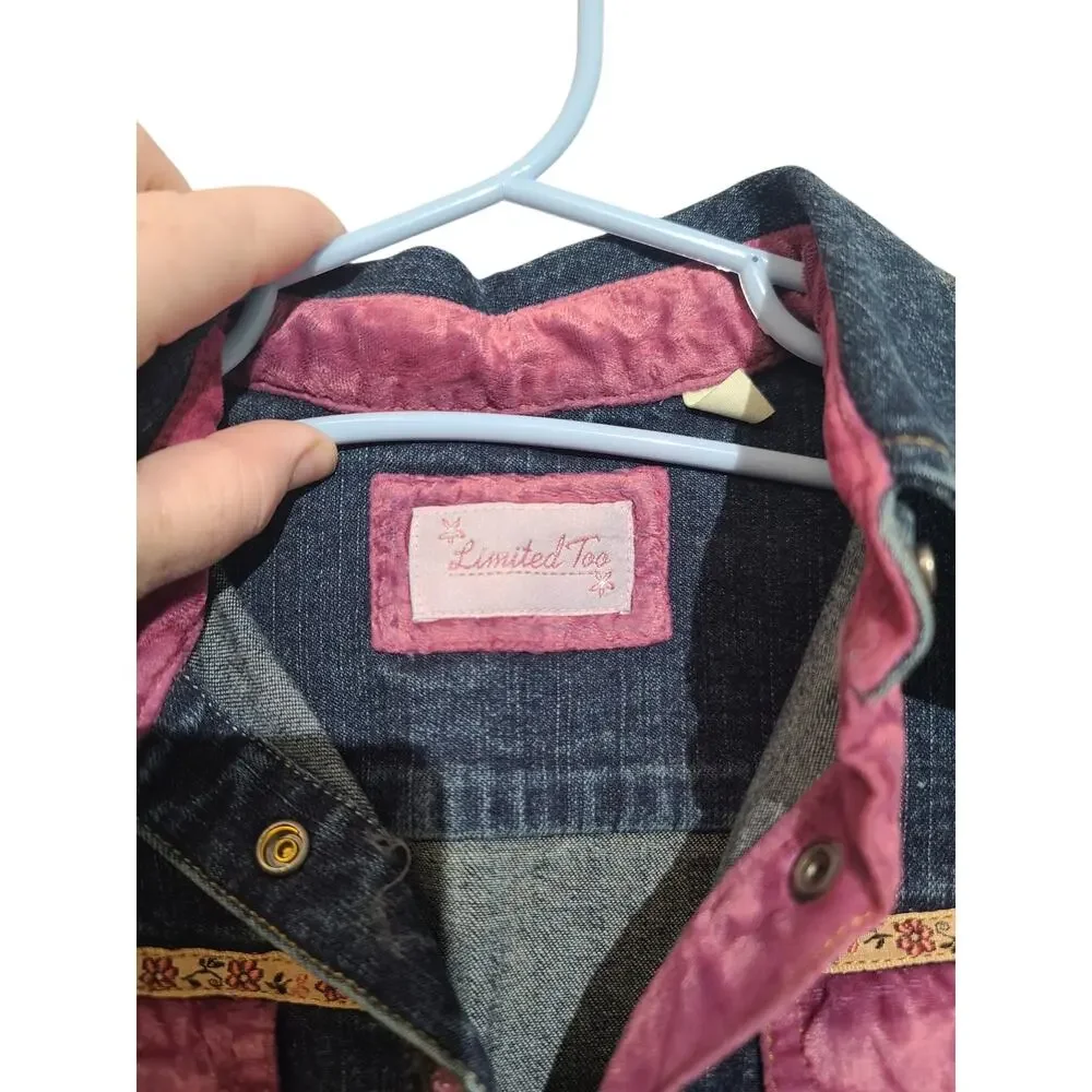 Vintage Limited Too Girls 11 12 Denim Dress Built In Shorts 2005 Sample
